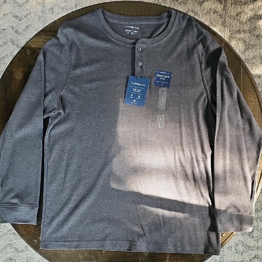 Croft & Barrow Gray Long Sleeve Tee